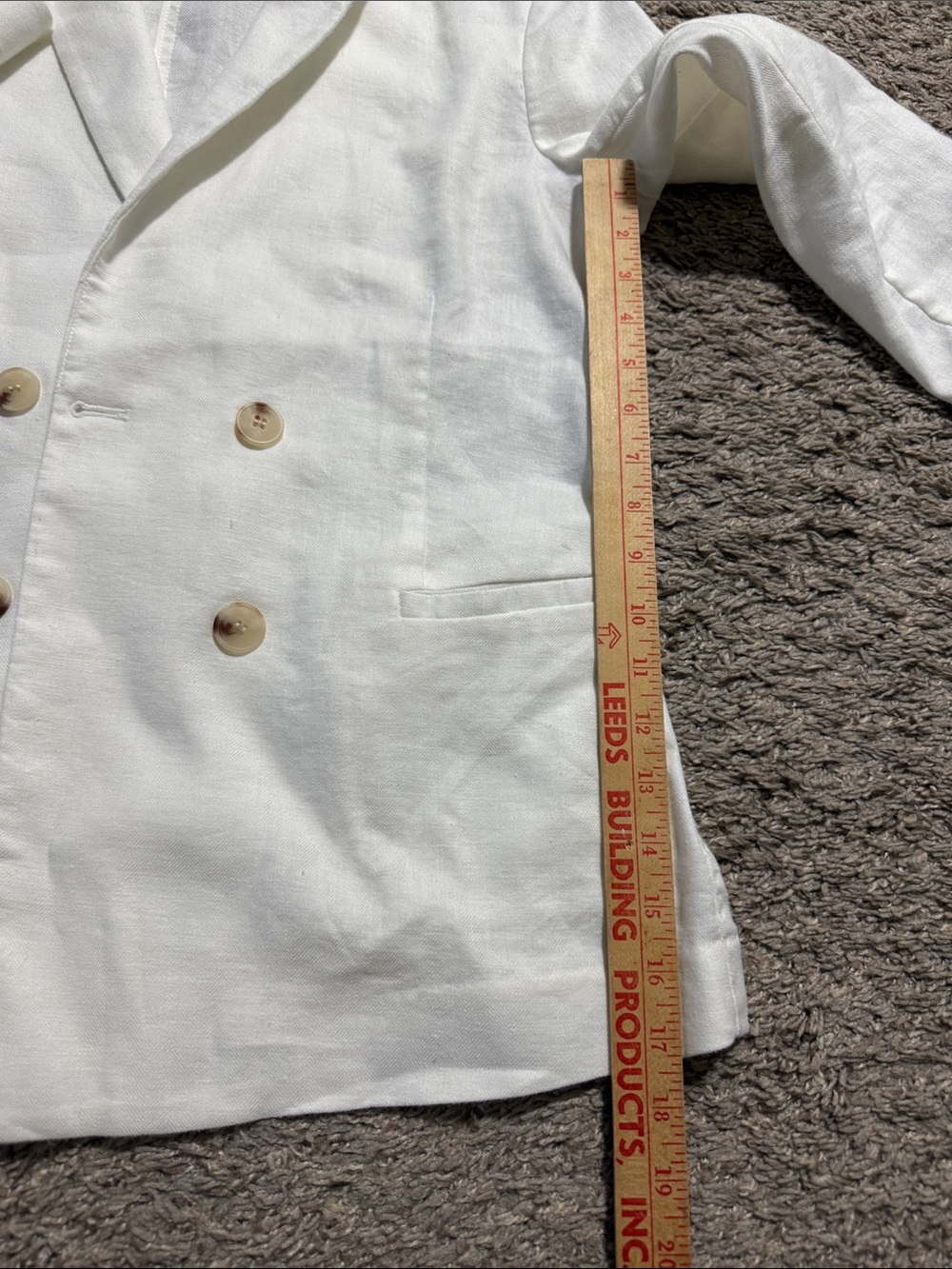 J. McLaughlin White Linen Blend Double Breasted Blazer Jacket NWOT Size 12 - Picture 5 of 11